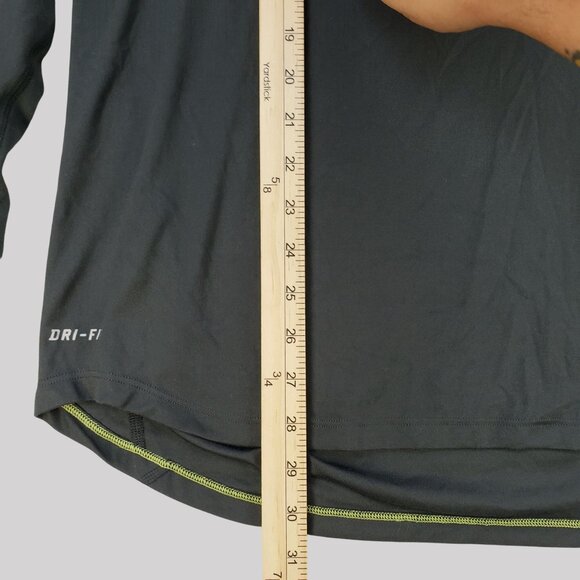Nike Dri-Fit Long Sleeve Shirt Black Athletic Stretch Mens XL - Picture 7 of 10